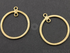 Gold Vermeil  Brushed Round Earrings Component ,1 Pair,(VM/6627/25)